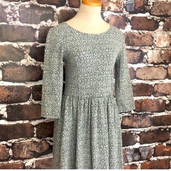 BP Nordstrom Dress Flare White Gray Diamond Medium - Picture 2 of 8